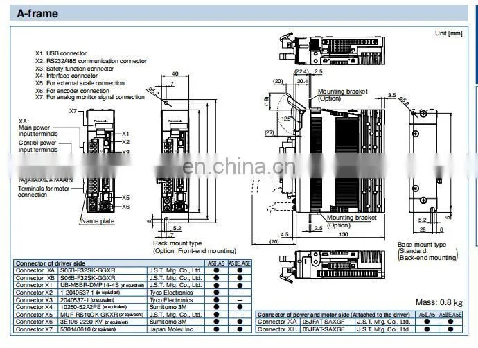 200w AC Panasonic Servo Drive MADKT1507E Motor For Sewing Machine