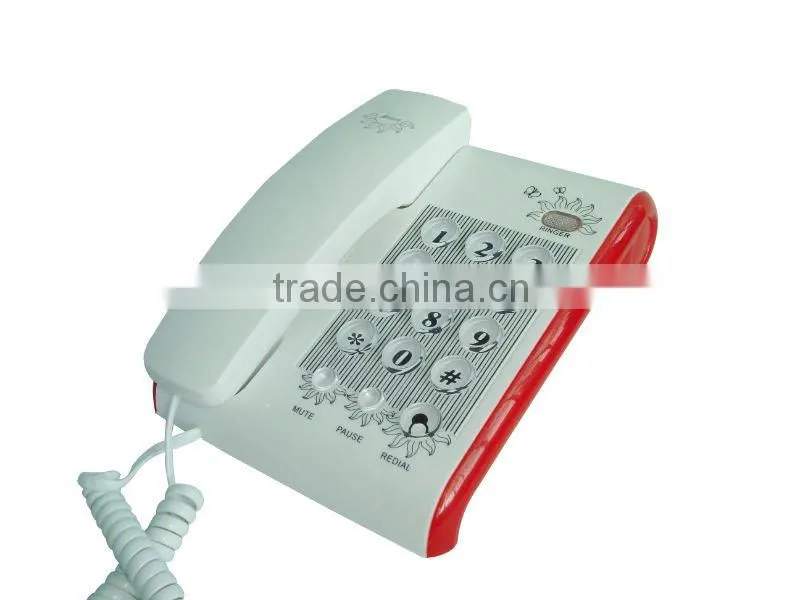 No LCD display corded telephone with crystal button for home and office