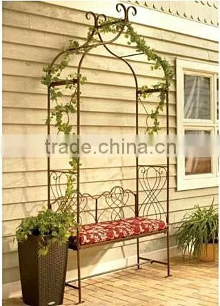Elegent and fanshion wedding garden iron gate design with a bench