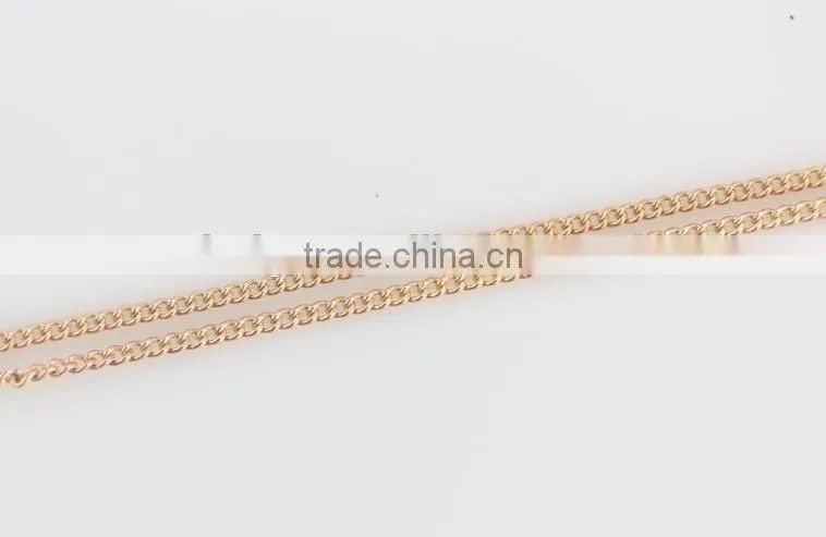 Fashion long gold plated thin chain necklace jewelry