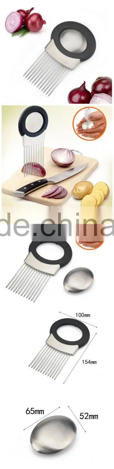 Whosales stainless steel onion holder /onion slicer /onion cutter