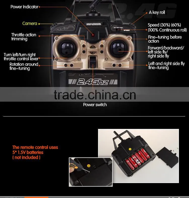 2014 new Product Large 61CM 4.5CH 2.4G 4-Axis Ufo Aircraft RC Quadcopter With Camera