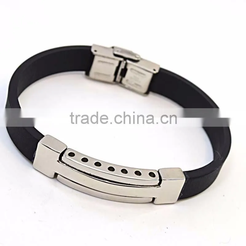 Customize new products 2016 IP plate color silicone bracelet with logo
