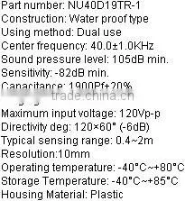 High quality parking ultrasonic sensor NU40D19TR-1