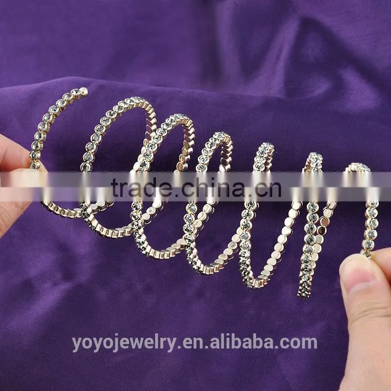 Equisite crystal bangle 14g gold mood bracelet