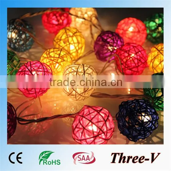 2015 NEW rattan ball christmas decoration led ball string light