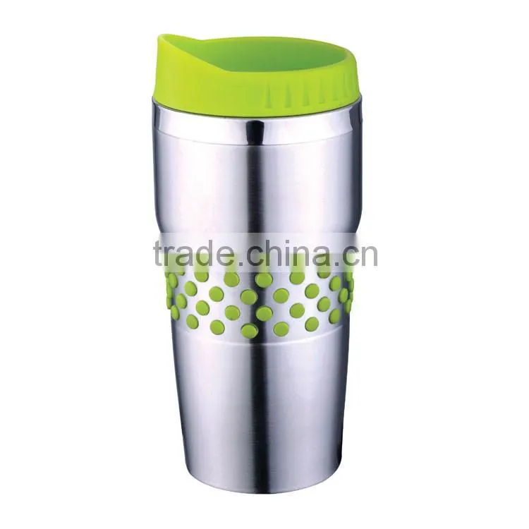 Stainless steel double wall 16oz travel mugs with handle