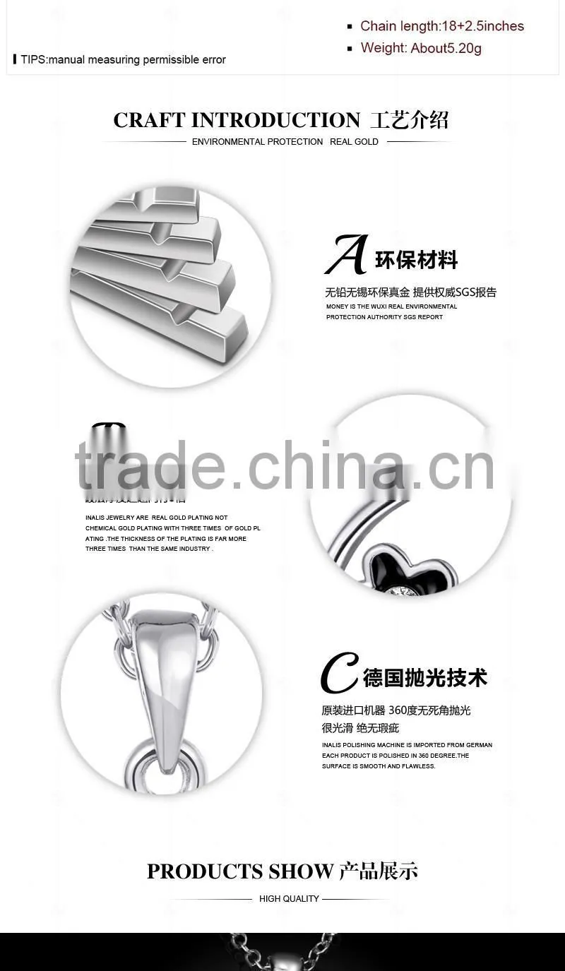 factory outlet white gold plated necklaces / tin alloy 18k necklace chain