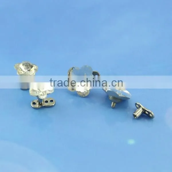 Micro Dermal Body Jewelry Anchor G23 Titanium Crystal Implant Piercing Jewelry