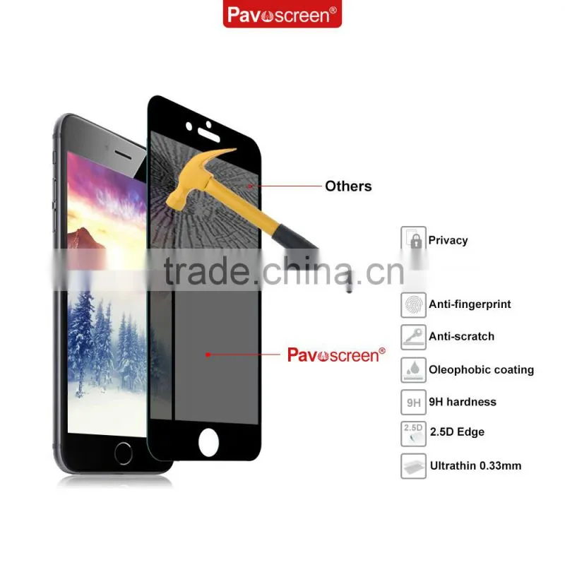 Pavoscreen Premium Privacy Tempered Glass Screen Protector For iPhone 6 / 6s Ultra thin 99.99% Touch-Screen Accurate