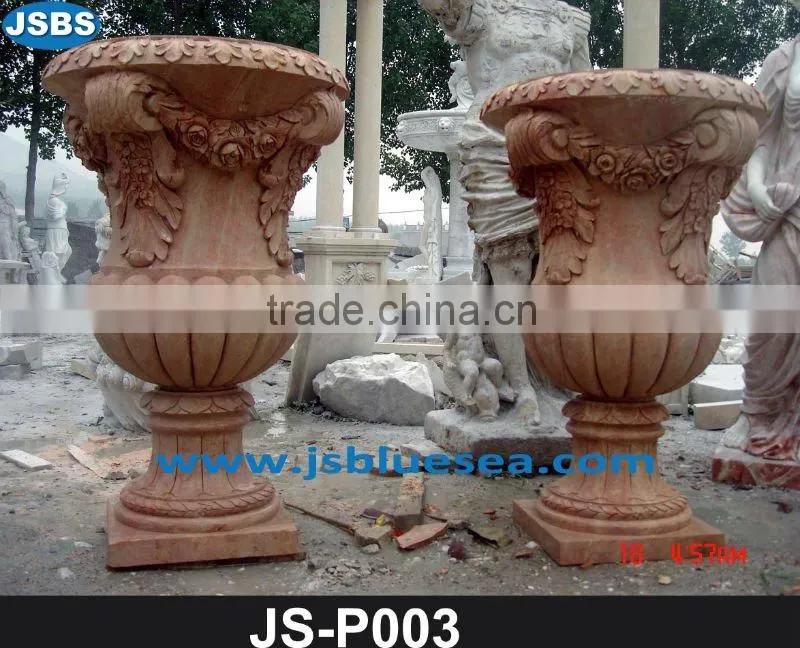 Natural stone garden planter