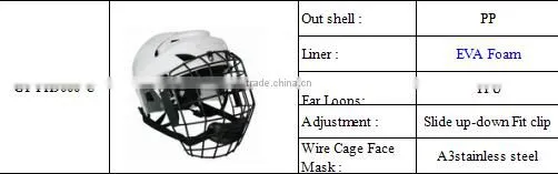 Ice hockey Players helmet with A3 stainless steel cage