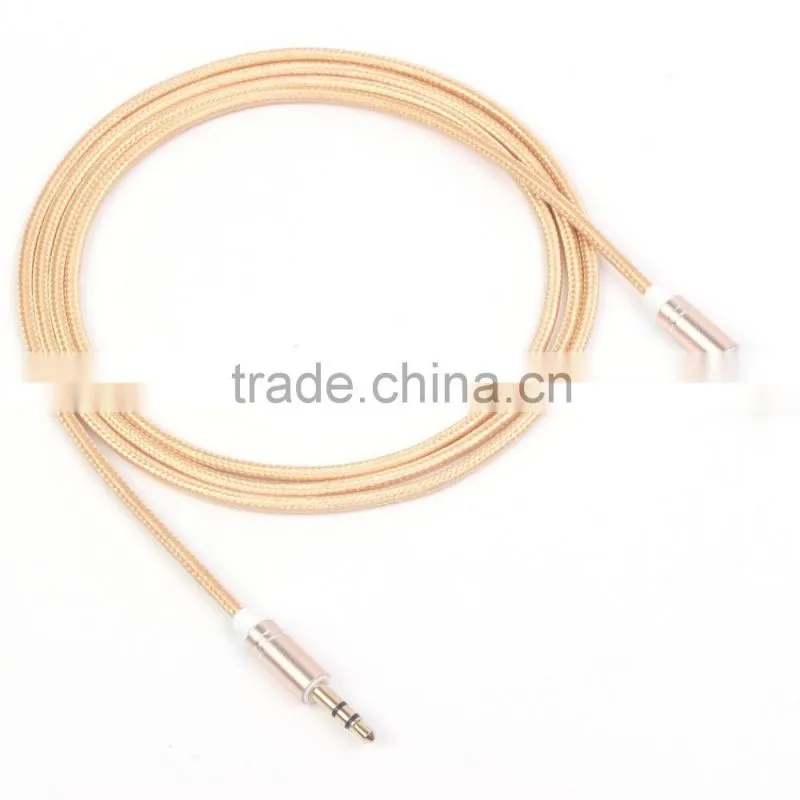 NY braided 3.5mm Audio Cable 3.5mm Stereo Audio Cable glod plated