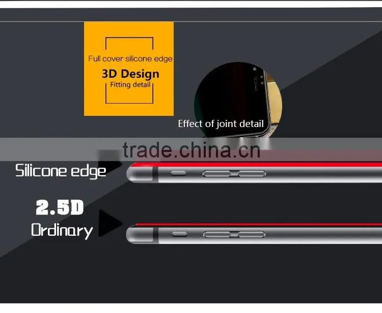new premium full cover silicone edge 9H 0.33MM tempered glass screen protector for iphone 6