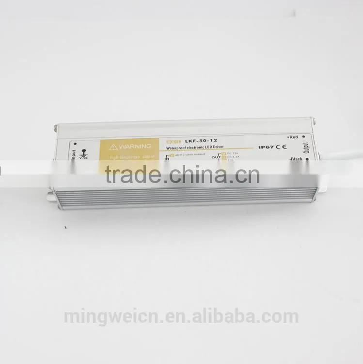 single output type ac220v 50/60hz input voltage 12v ac dc power supply 50w waterprrof switched mode power supply