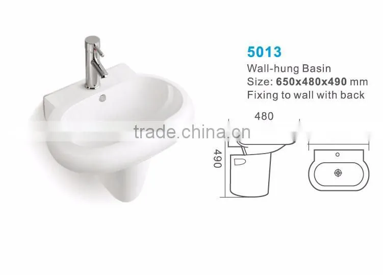 wall hung bathroom sinks , ceramic wash basin for sale