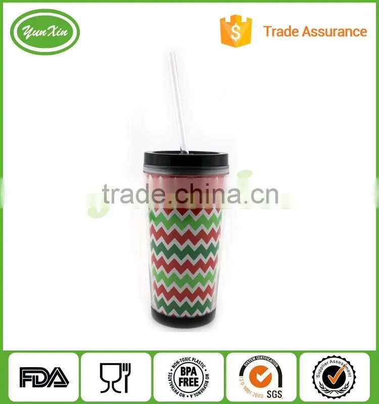 Acrylic Tumblers Paper/Photo Insert 15 oz Double Wall with Lid And Straw 16oz paper insert tumbler