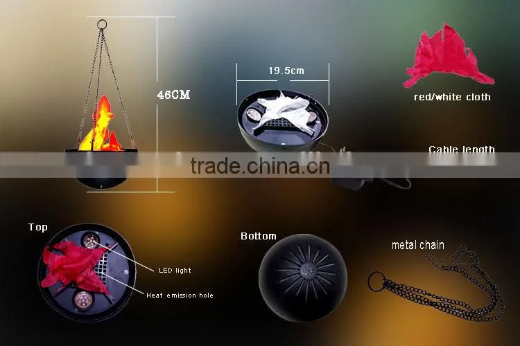 Wedding decoration hanging lamps flame effect, fabric flame lamp