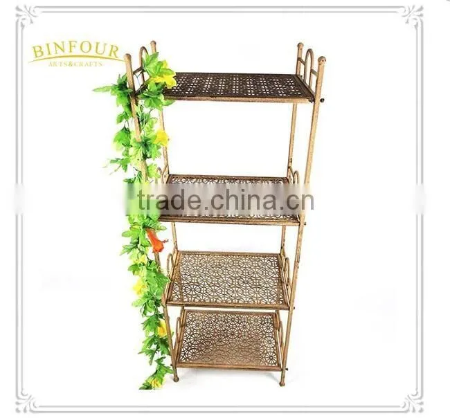 Metal Corner Flower Planter Pot Shelf Display Rack for Home Garden Furniture