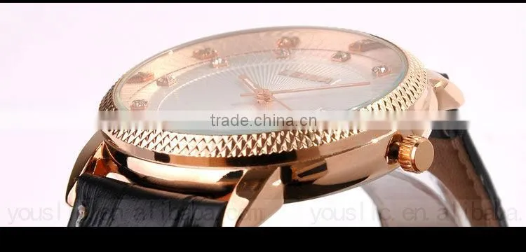 Stainless steel Automatic Leather Strap Men Wrist Watch