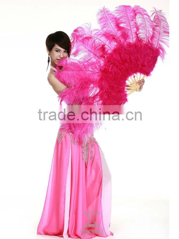 Fashionl Red White and Blue Ostrich Feather Fan in Big Size