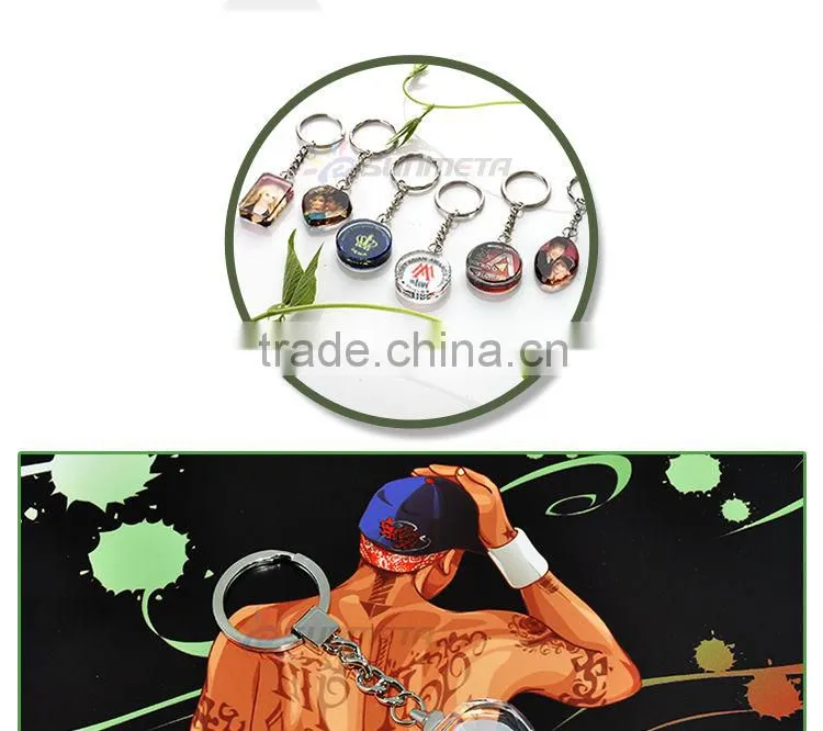 sublimation crystal/custom/metal keychain for sublimation