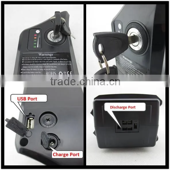 18650 battery pack, 36V10Ah rechargeable lithium ion battery for electric bicycle with BMS