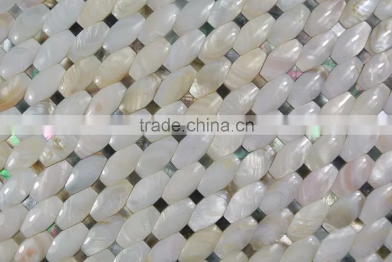 Convex pattern shell mosaic tile,bathroom tile,seamless on mesh
