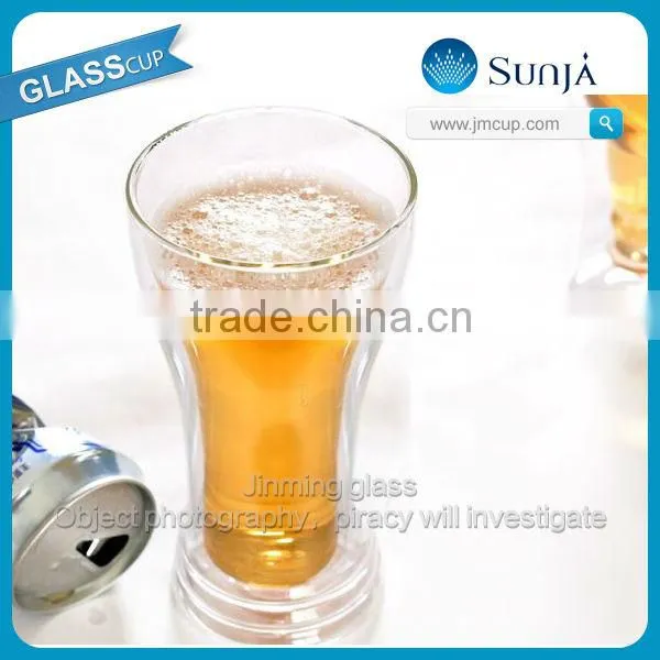 cold drinking double wall beer glass cup hopside down beer glass