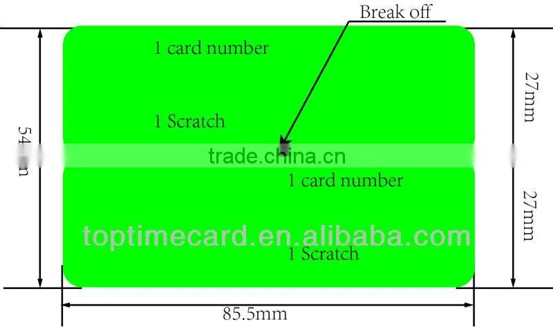 5 in 1 break off Paper Scratch Card
