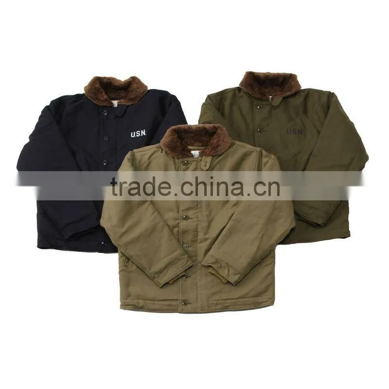 Navy Deck Jacket , TAN Color Military clothing jacket men