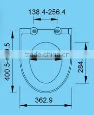 European standard toilet seat with soft close stainless steel hinges for portable wc in the bathroom