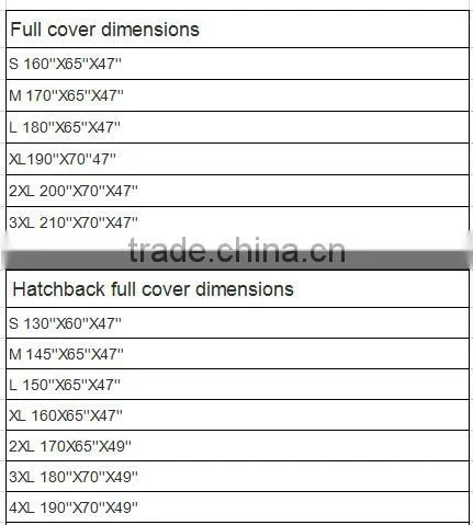 hot sell snow proof car cover with different size and customed printing logo