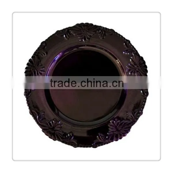 Plastic gold antique baroque plates