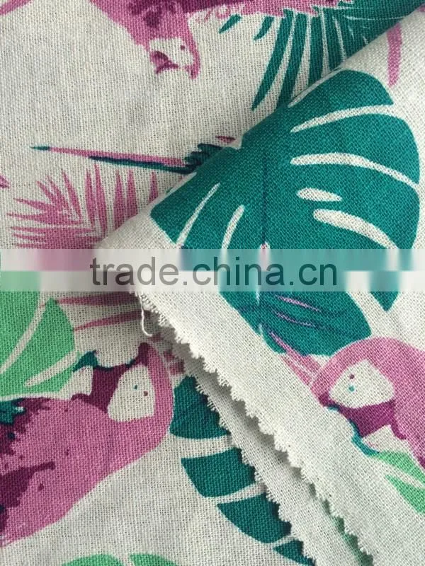 10s*10s High Quality Printed Linen Viscose Blend Fabric