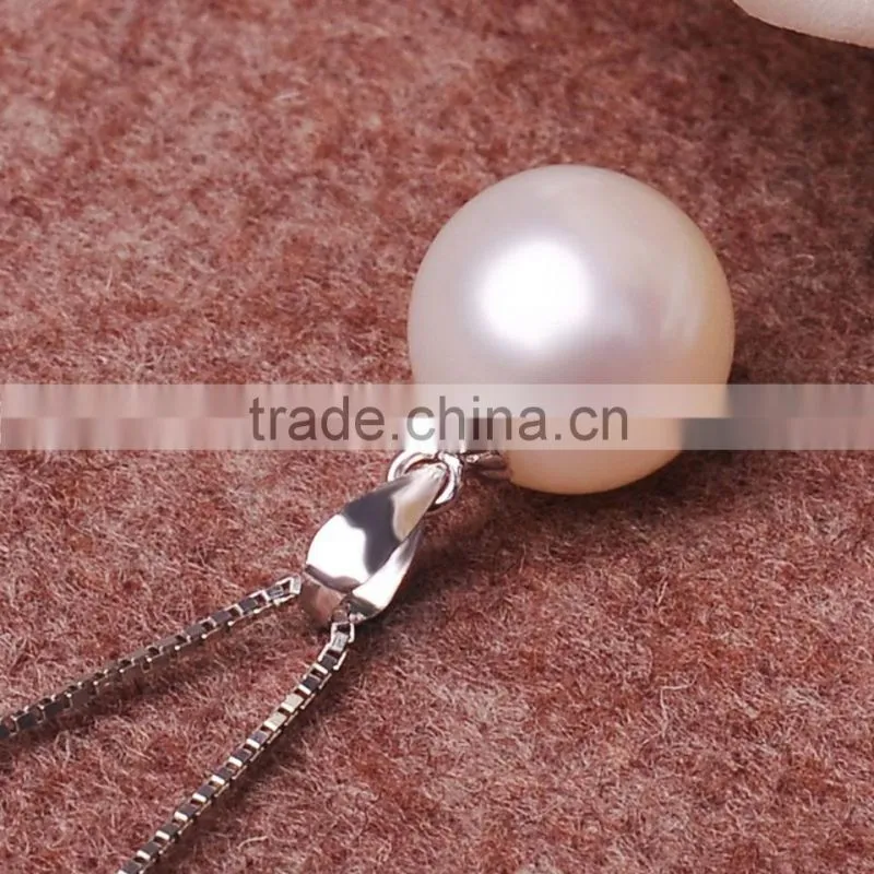 white color fresh water 9-10mm necklaces pendants simple designs for wholesale