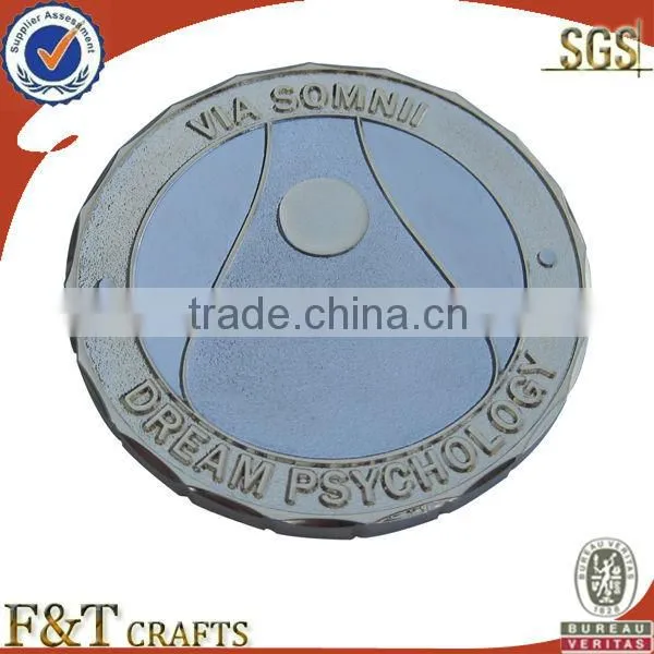 Custom metal fake gold souvenir coin with flower