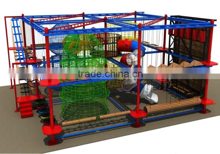 kids playground indoor climbing frames rope course equipment for hot sale