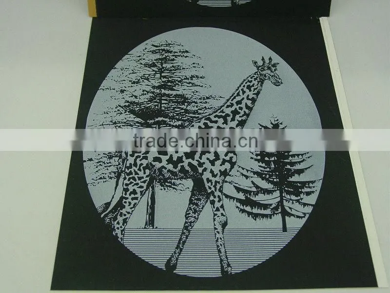 SGS&EN71 Certificaton Cute Lovely Giraffe Animal Designed Engraving card/Scrap foil/foil card/foil paper engraving art