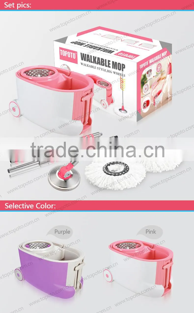 topoto mop telescopic handle easy mop rotating mop with flat mop head