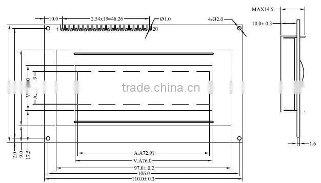 12832-ZA LCD display module, support serial/parallel ports are optional
