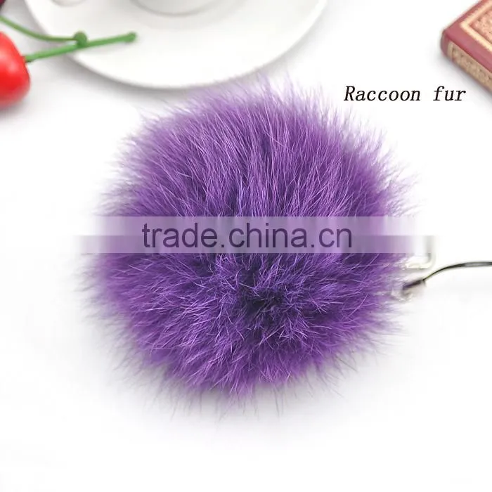 Fluffy Raccoon Fur Pom Poms / Hat Accessories / Fur Pompons