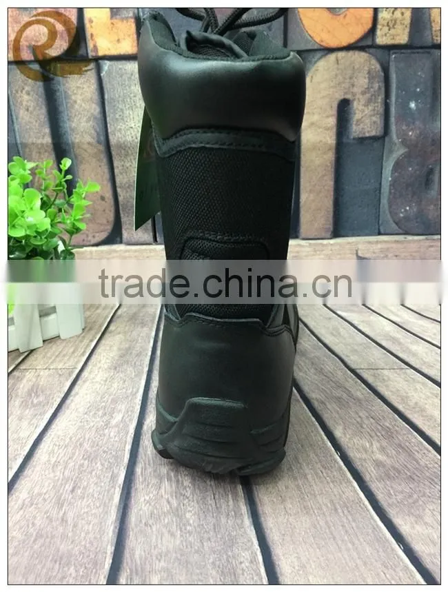 Fashion leather black army tactical military boots police shoes