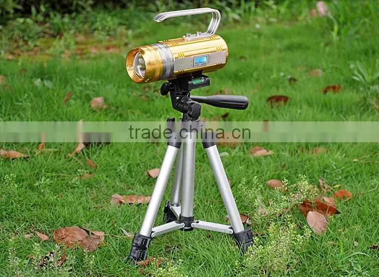 a-ok 3W white LED+3W blue LED +3 LED aluminium fishing light with support and charger