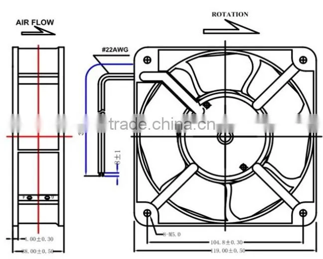 4.5 inch ac/dc/ec cooling motor fan 120*120*38mm