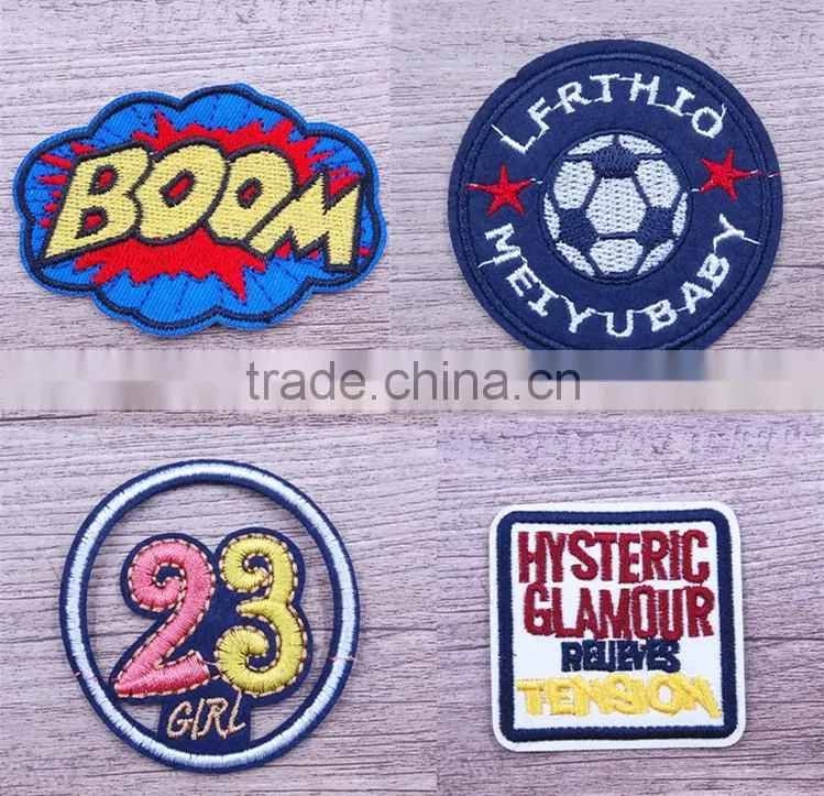 Custom iron on embroidery lipstick heat press polo patches wholesale