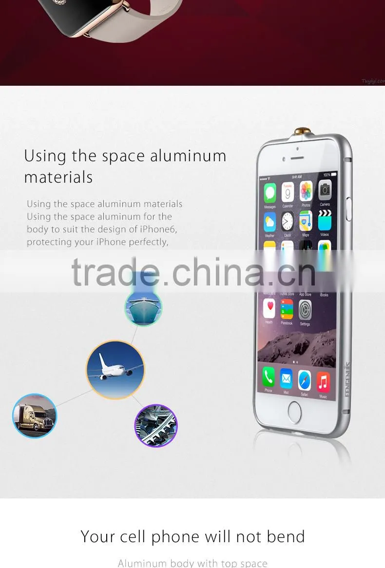 Ultra Thin Aluminum Metal Bumper Cover For iPhone 6, High Quality Hot Selling Universal Fashion Luxury Metal Aluminum Bumper