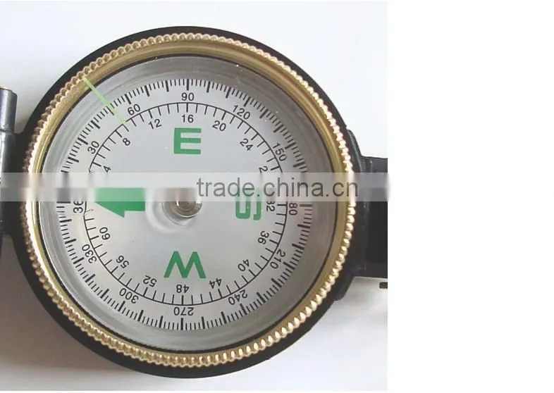 US military lensatic sighting compass with gradienter for Outdoor Hiking of Metal Marching Lensatic compass