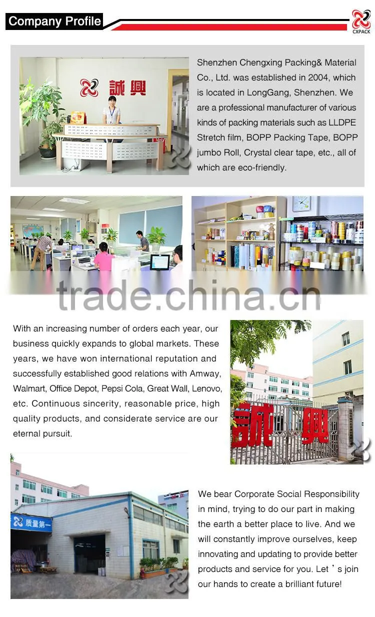 High quality for bopp carton sealing packing tape custom
