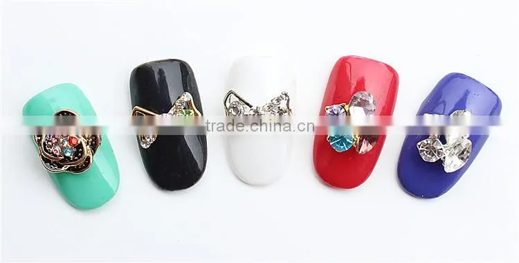 small pearl rhinestone diamond flower square shape bling bling nail jewelry
